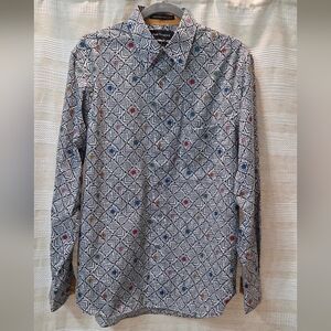 Paul Frederick Mens Dress Shirt Sz M  Classic Geometric Pattern